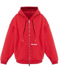 DSquared² - Hoodies & Sweatvesten ,Rood ,Katoen Logo Sweatshirt - Lyst