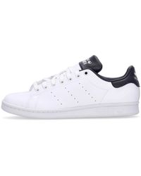 adidas - Stan smith niedriger sneaker weiß/schwarz - Lyst