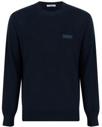 Givenchy - Truien & Vesten ,Blauw ,Wol Wool Crewneck Sweater - Lyst