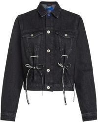 KARL LAGERFELD - Jassen ,Zwart ,Denim Denim Jack Met Vetersluiting - Lyst
