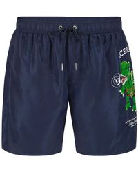 Iceberg - Badmode ,Blauw ,Polyester Klassieke Boxer Zwemshorts Met Grafische Print - Lyst