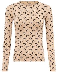 Marine Serre - Maan Gedrukte Sweatshirt Top - Lyst