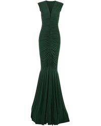 Norma Kamali - Ärmelloses Langes Kleid Mit V-Ausschnitt Und Ausgestelltem Rock - Lyst
