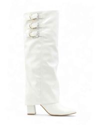 Guess - Schoenen ,Wit ,Leer Garica Boot Met Zijgesp - Lyst