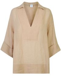 Eleventy - Camicia Scollo V - Lyst