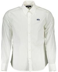 La Martina - Camicia bianca in cotone - Lyst