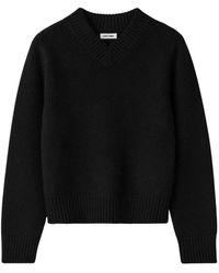 Soft Goat - Gebreide Trui Met Grove V-Hals - Lyst