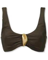 Jonathan Simkhai - Badmode ,Bruin ,Nylon Veyra Shell Bikini Top - Lyst
