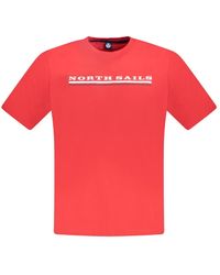 North Sails - Tops ,Rood ,Katoen T-Shirt Met Korte Mouwen - Lyst