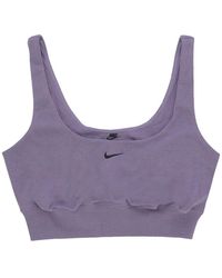Nike - Fitness ,Paars ,Katoen Chill Terry Cropped Tank - Lyst
