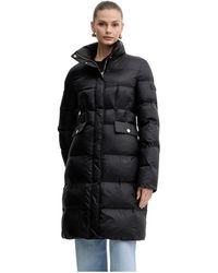 Pinko - Jassen ,Zwart ,Leer Gewatteerde Jas - Lyst