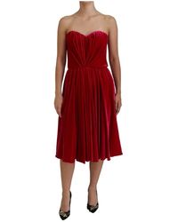 Dolce & Gabbana - Betoverende Strapless Midi Jurk - Lyst