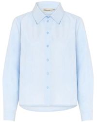 My Essential Wardrobe - Overhemden ,Blauw ,Cashmere Shirt Met Kraag - Lyst