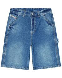 DIESEL - Korte Broeken ,Blauw ,Katoen D-Livery W Short - Lyst