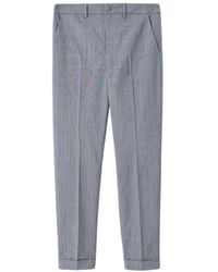 Liu Jo - Broeken ,Grijs ,Polyester Geruite Cropped Broek - Lyst
