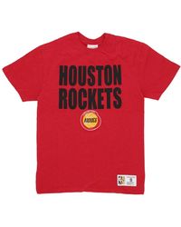 Mitchell & Ness - Tops ,Rood ,Katoen Houston Rockets Nba T-Shirt - Lyst