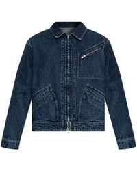 KENZO - Jassen ,Blauw ,Katoen Signature Utility Jacket - Lyst