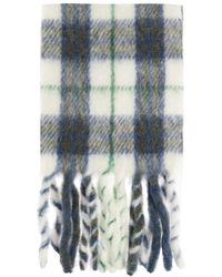 Burberry - Accessoires ,Wol Smal Leren Sjaal Met Ruitpatroon - Lyst