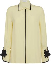 SIMONA CORSELLINI - Overhemden ,Geel ,Camicia Con Dettagli A Contrasto - Lyst