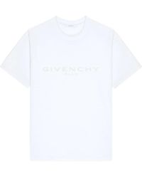 Givenchy - Tops ,Wit ,Katoen T-Shirt Van Katoen En Zijde Met Paris Jacquard - Lyst