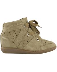 Isabel Marant - Suede Bobby Wedge Sneakers - Lyst