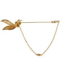 Dolce & Gabbana - Spilla a spilla in cristallo placcato oro - Lyst