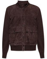 Moncler - Vest Met Een Suède Voorkant - Lyst