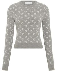 Marine Serre - Round-Neck Knitwear - Lyst