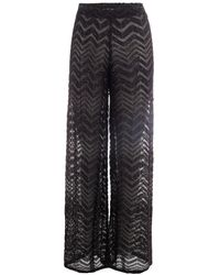Missoni - Wijde Visnet Broek Met Zigzagpatroon En Pailletten - Lyst