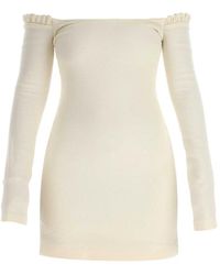 Khaite - Vestido mini octavia de lana marfil - Lyst