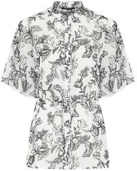 Bruuns Bazaar - Elegante chiffonbluse mit schwarzer blume - Lyst