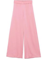 D.exterior - Broeken ,Roze ,Satijn Roze Satijnen Wijde Pijp Broek - Lyst