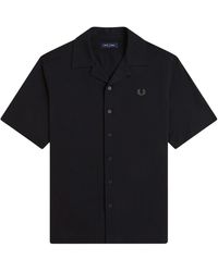 Fred Perry - Overhemden ,Zwart ,Katoen Short Sleeve Shirt - Lyst