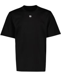 Fendi - Katoenen T-Shirt Met Metalen Ff-Logo - Lyst