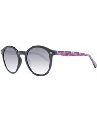 Ted Baker - Schwarze sonnenbrille rund blau - Lyst