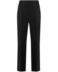 Gucci - Wijde Wollen Broek Met Borduursel Aan De Voorkant - Lyst