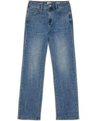 Oltre - Jeans ,Blauw ,Katoen Regular Jeans Met Kristallen - Lyst