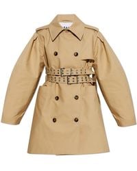 Ganni - Trenchcoat Van Dubbel Katoen - Lyst