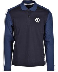Bikkembergs - Tops ,Blauw ,Katoen Blauwe Polo Met Lange Mouwen - Lyst
