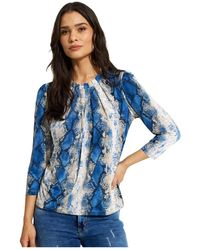 iN FRONT - Blaue grazia bluse mit 3/4 ärmeln - Lyst