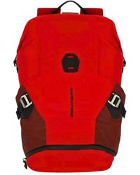 Piquadro - Roter Antiviraler Rucksack Aus Recyceltem Stoff Für Laptops - Lyst