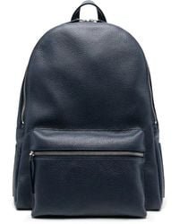 Orciani - Blauer Leder Rucksack Mit Reißverschluss - Lyst
