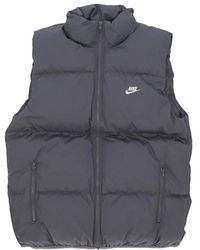 Nike - Club Puffer Vest Mouwloos Donsjack Voor Ijzergrijs/Wit - Lyst