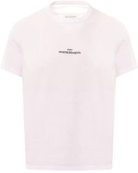 Maison Margiela - Besticktes Logo Baumwoll-T-Shirt - Lyst