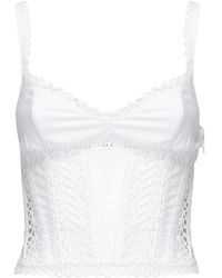 Charo Ruiz - Witte Bloemen Guipure Top - Lyst