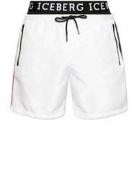 Iceberg - Badmode ,Wit ,Polyester Regular Fit Polyester Shorts - Lyst
