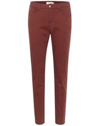 Cream - Broeken ,Bruin ,Rechtgesneden Twill Broek - Lyst