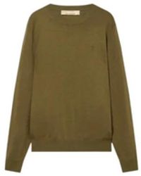 Trussardi - Truien & Vesten ,Groen ,Trui Met Ronde Hals Van Viscosemix - Lyst