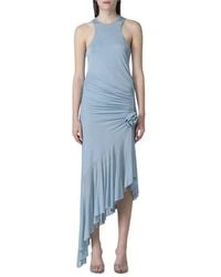 Blumarine - Elegantes Rüschen Midi Kleid - Lyst