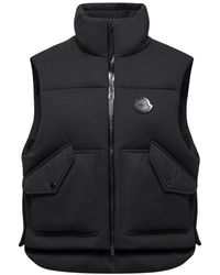Moncler - Zwarte Technische Jas Met Nylon Voering - Lyst